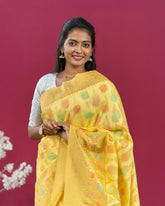 SC4001 - Georgette Material Bandhini Print With Gold Zari Saree